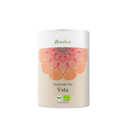 Vata Blend, this certified organic Ayurvedic calming tea for is ideal for anyone needing support during stressful times. Available at Vayu Living.